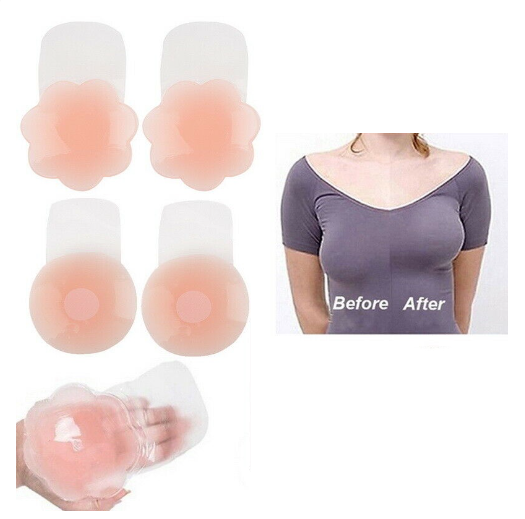 Easy Shop 1pair Invisible Nipple Tape Self Adhesive Push Up Reusable And  Waterproof Breasts Sticker Silicone Bra