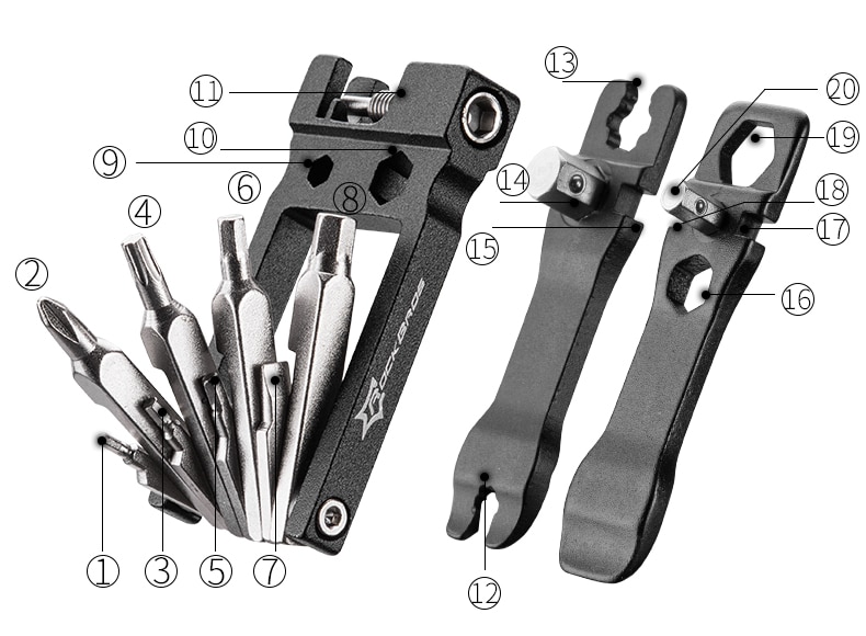 19in1 Repair Tool Kit For Bike Mountain Bicycle Cycling Multifunction