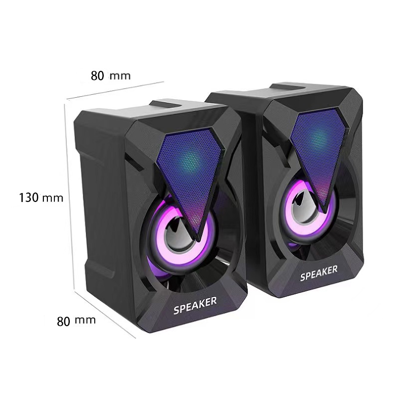 1046/1047 Computer Speaker USB Colorful Lighting Effect RGB Gaming