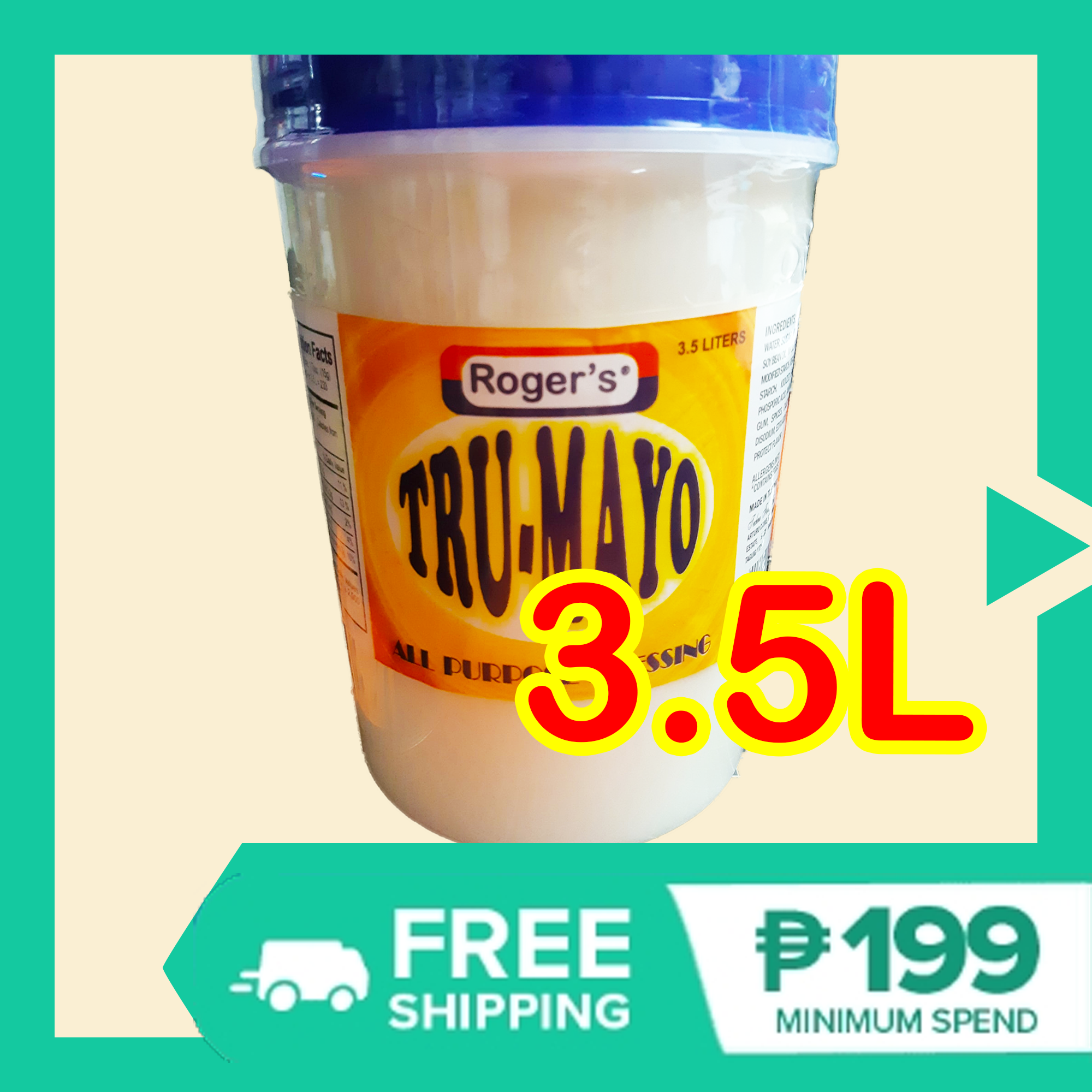 3.5L Roger's TRU MAYO ALL PURPOSE DRESSING Rogers Trumayo Ladys Choice