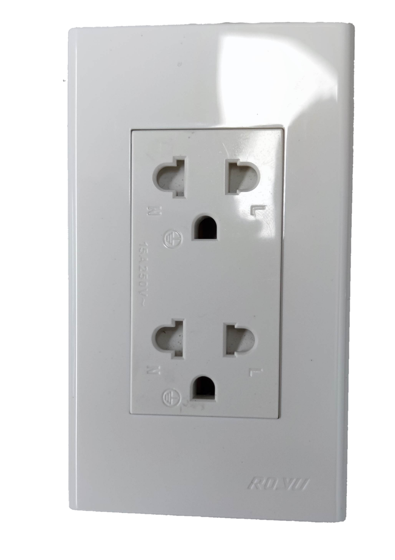 Duplex Outlet with Ground Universal 16A 250V with Plate, Duplex ...