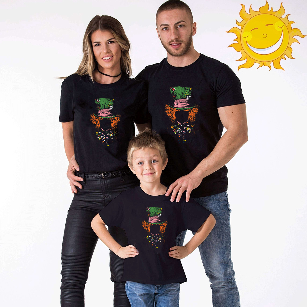 Summer Tops Mom Dad Kids Cotton Tee 