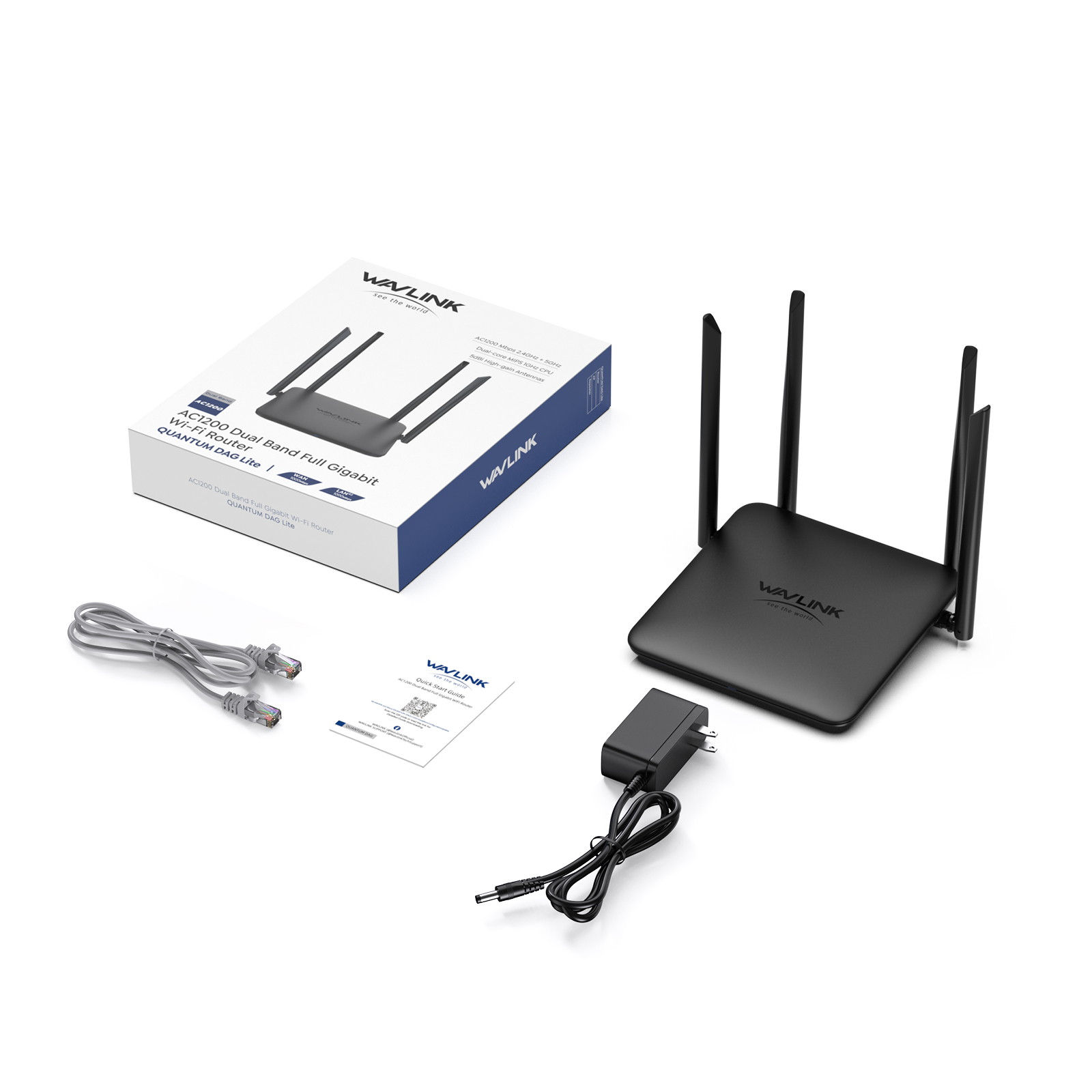 WAVLINK AC1200 Wireless Dual Band Gigabit WiFi Router  for Home Gaming, x 10/100/1000Mbps WAN Port, x 10/100/1000Mbps LAN