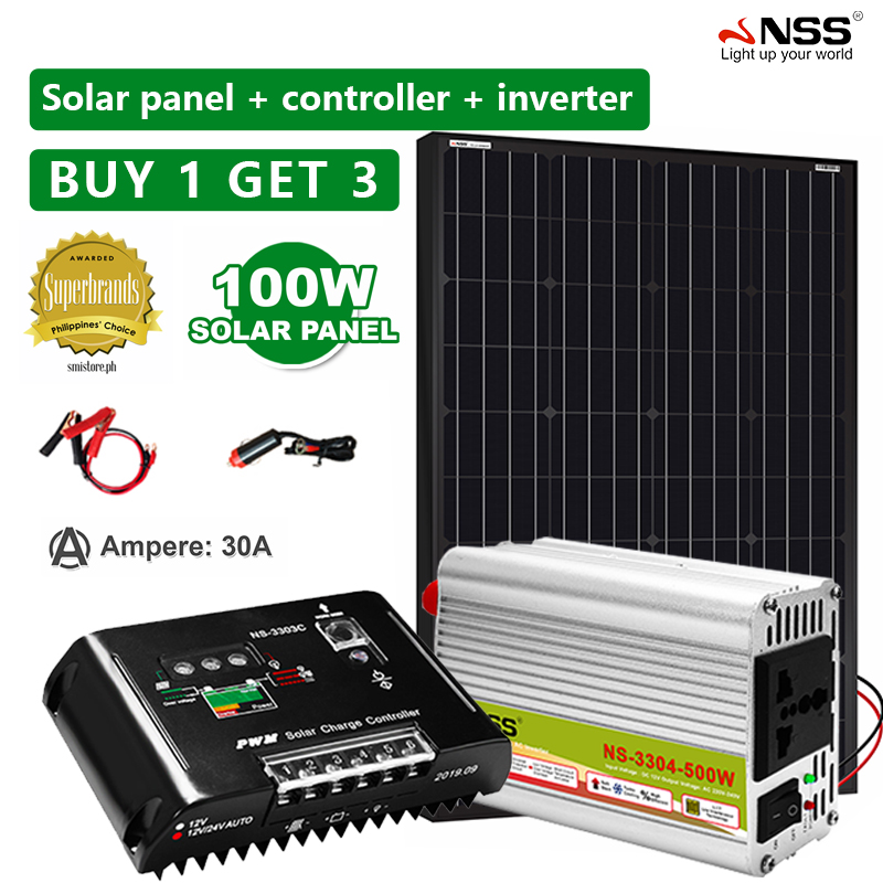 NSS solar panel complete set For Home With 500W Battery Inverter and