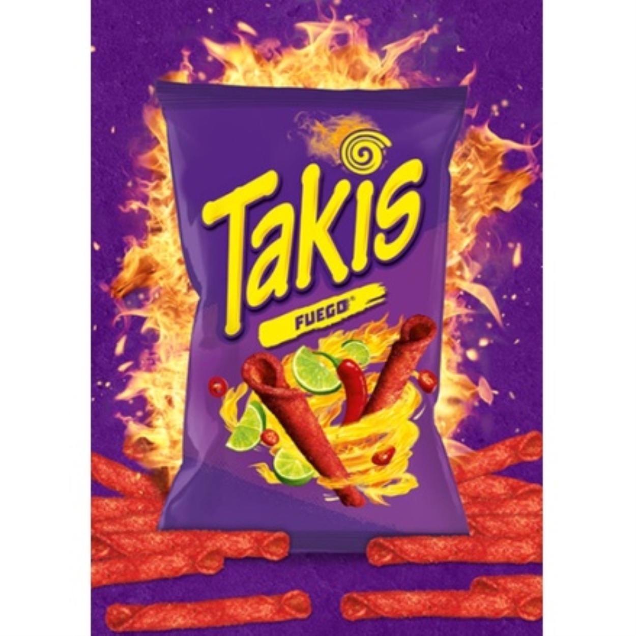 [Takis] Fuego Extreme Spicy Chips Hot Chili Pepper Lime Tortilla Chips ...