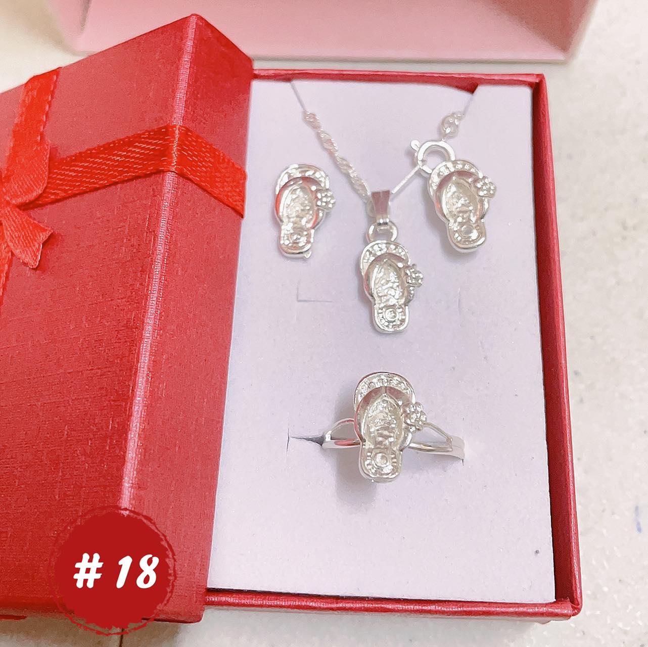925 Silver Zircon 3in1 Earrings Necklace Ring Adjustable Size Lazada PH