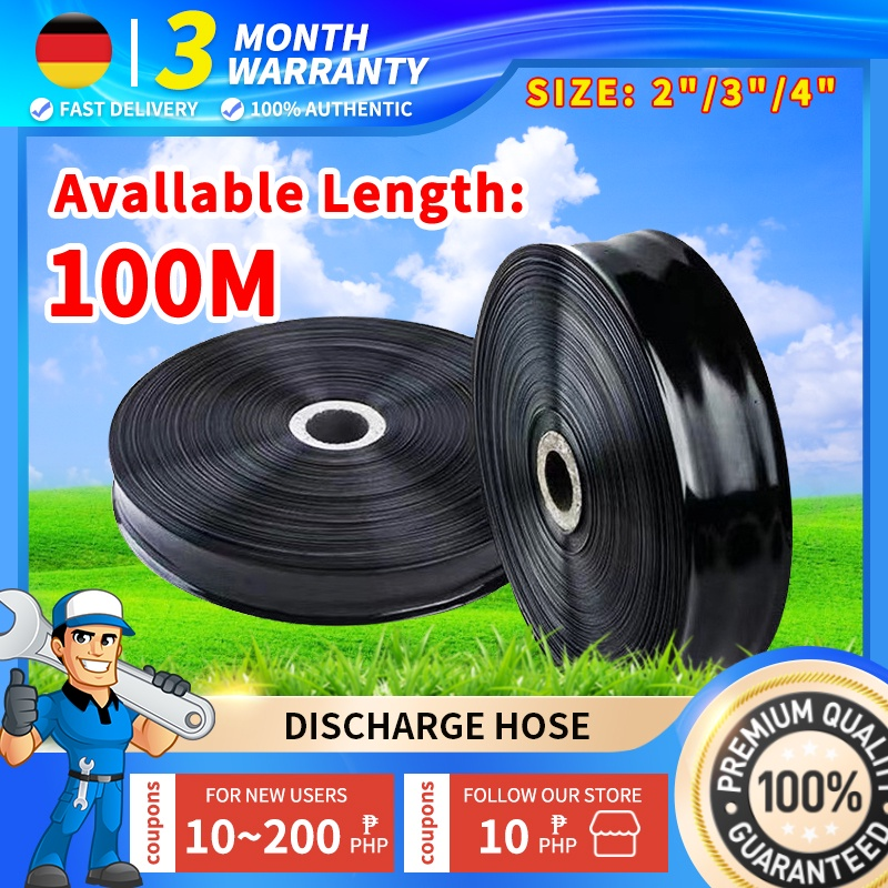 2" 3" 4" 100M PE Flex Discharge Duct Hose Lay Flat Garden High Pressure