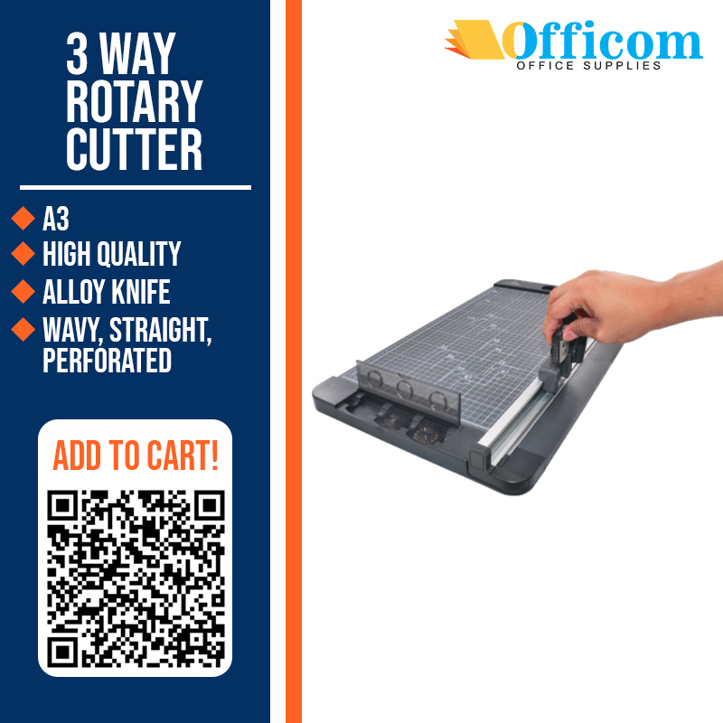 Rotary Paper Trimmer, 3-in-1 Paper Cutter, 12 Inch Cutting Length, with  Straight Cut/Perforating Cut/Wavy Cut, Enclosed Blades for Safe Use, Ideal  for