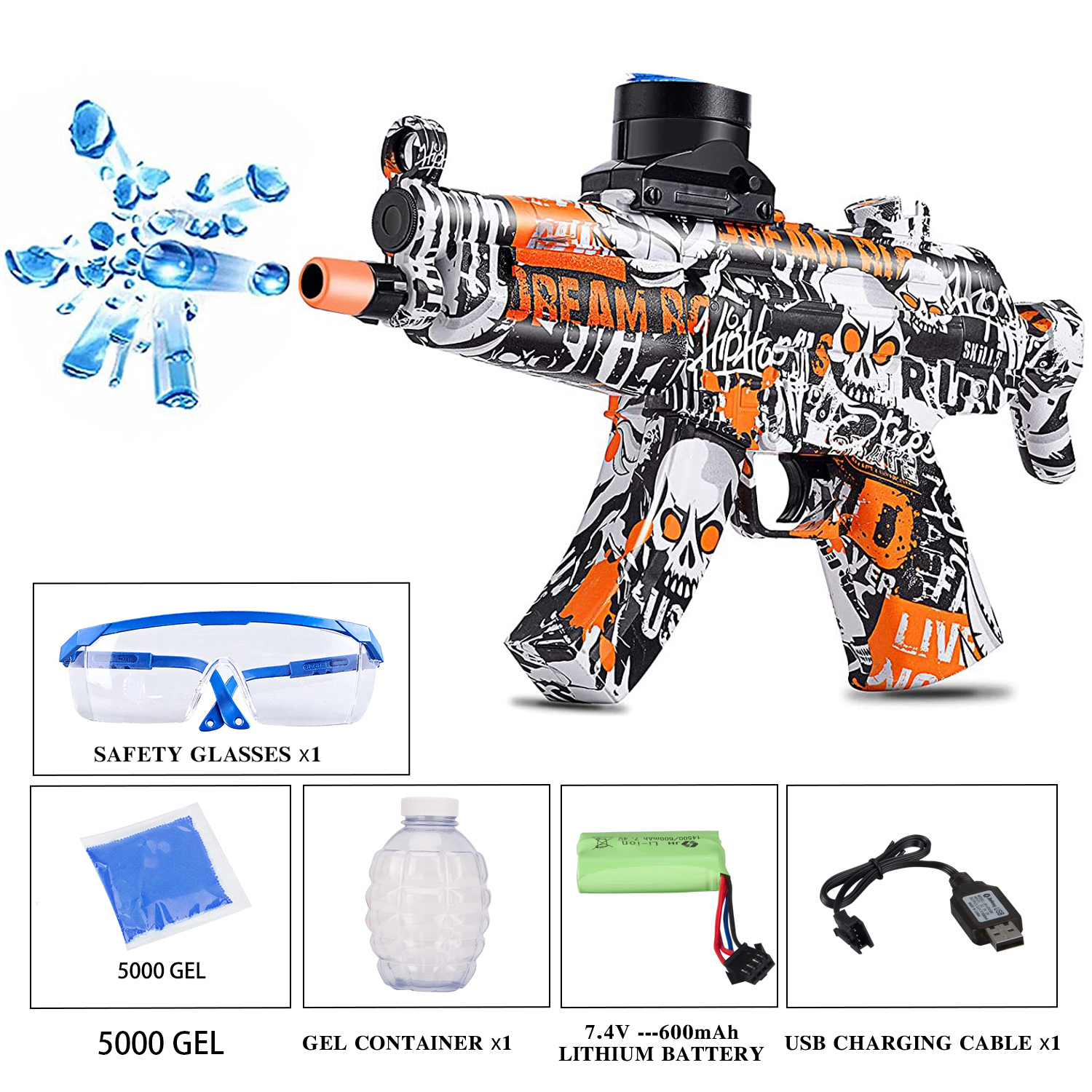 Electric gel gun toy gun water balloon gun water gel outdoor shooting