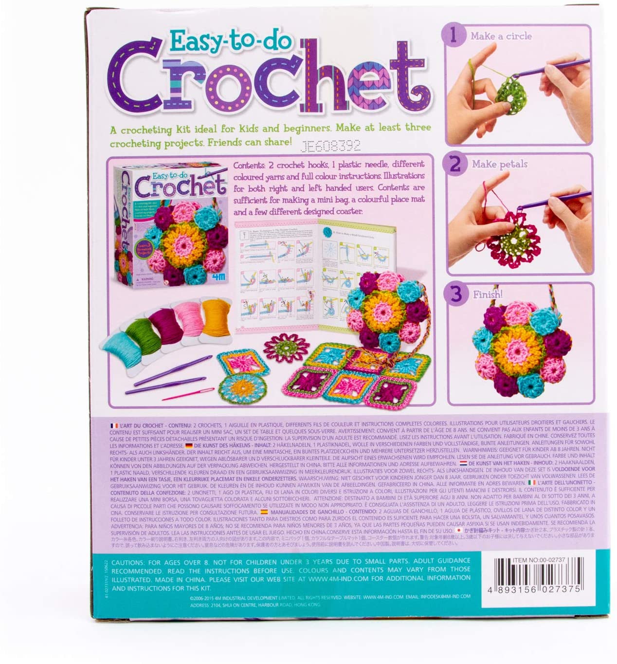 4M 3625 Easy-To-Do Crochet Kit - DIY Arts & Crafts Yarn Gift for Kids &  Teens, Boys & Girls 