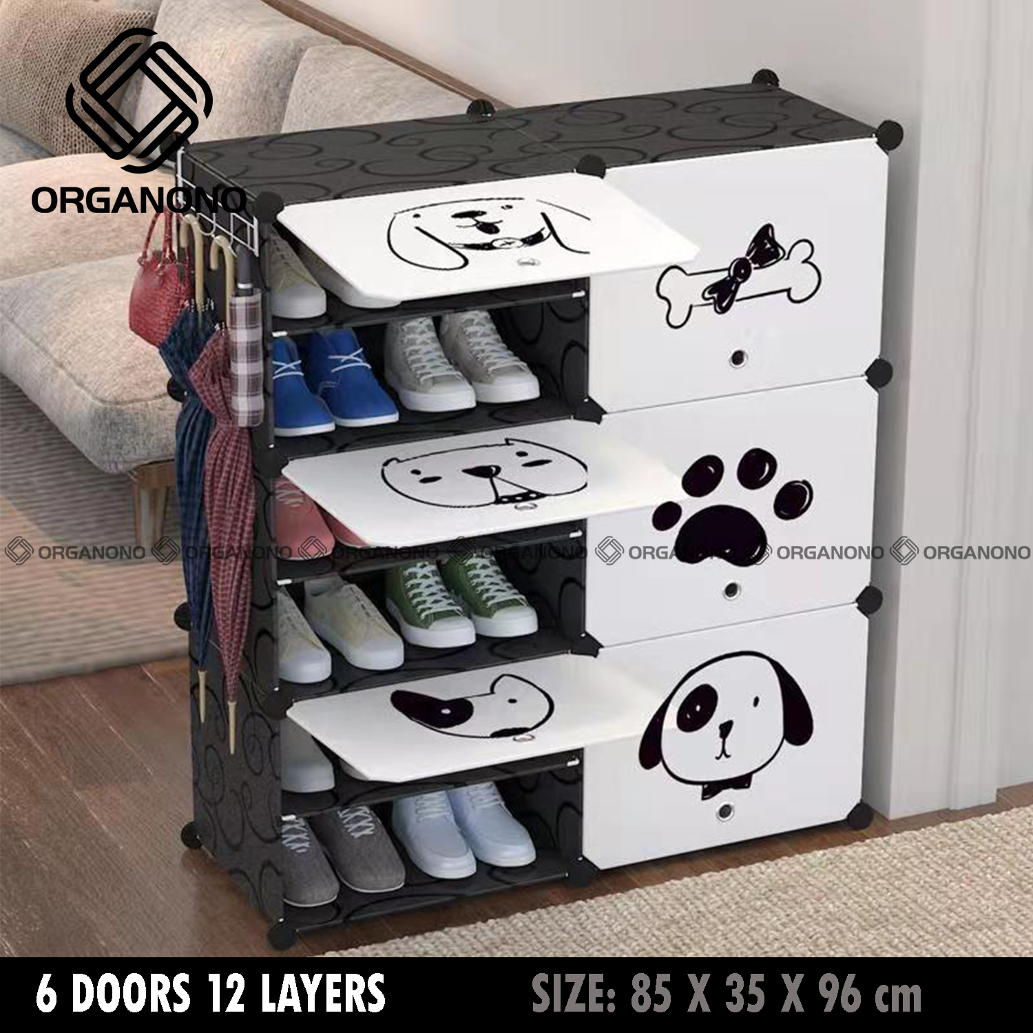 Organono Diy 6 Doors 2 Column 12 Layers Minimalist Home Shoe Rack With Removable Layer Cats And Dogs Lazada Ph