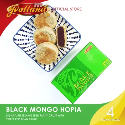 Polland Hopia Black Mongo (4pcs) Red Bean Filling - Festive Sweets Gifts Savoury Snacks
