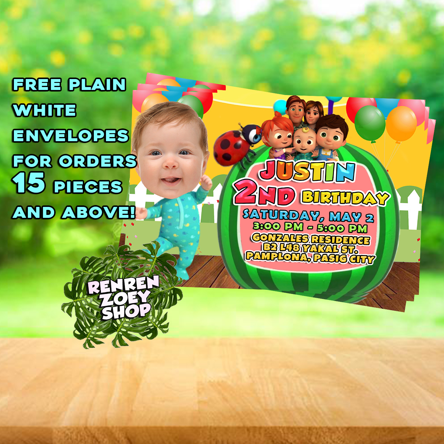 Invitation Card [12pcs MINIMUM Order] a024 Birthday