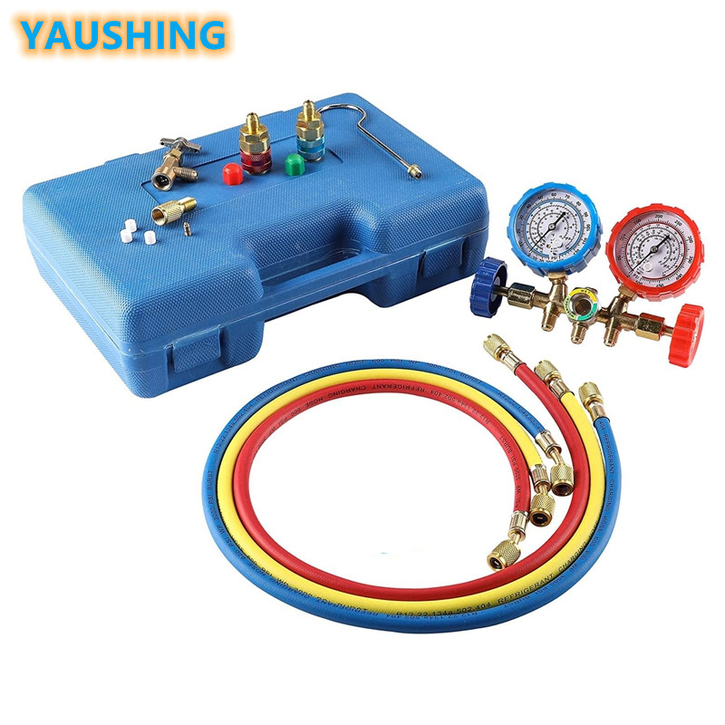 AC Gauges, 3 Way AC Diagnostic Manifold Gauge Set for R134A R12 R22