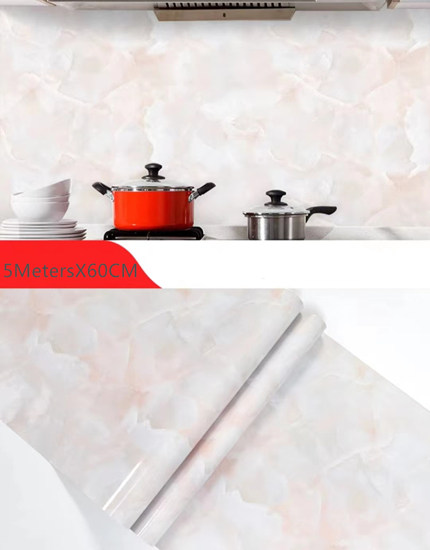 Wall paper water proof marble design Kitchen PVC Oil proof Stickers Decorate wall adhesive Anti