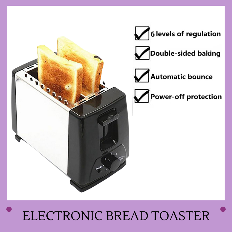 Electronic Bread Toaster Oven Toaster Sandwich Maker Grill Multichange 750W 2Slice Toaster Maker