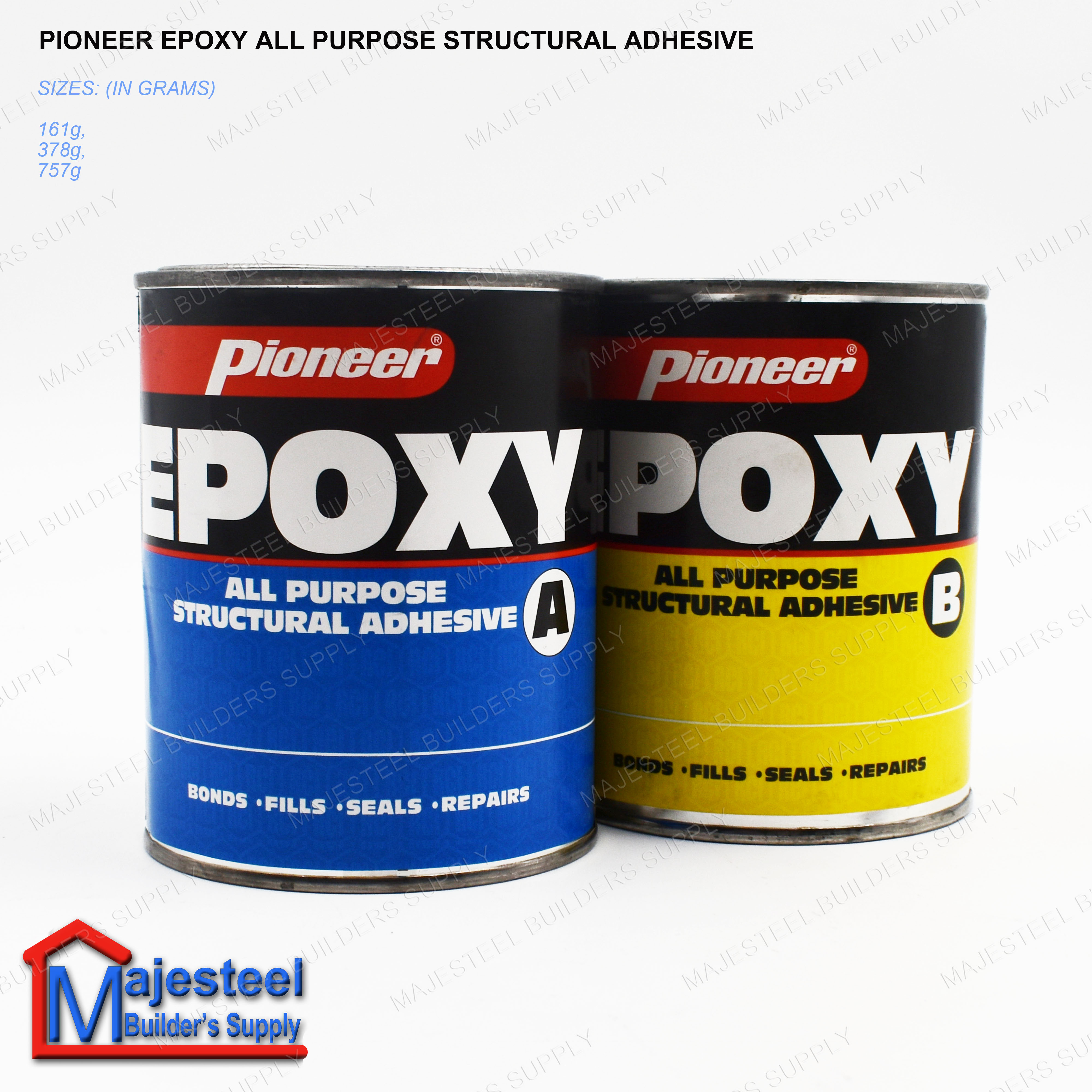 Pioneer Regular Epoxy All Purpose Structural Adhesive Bonds/Fills/Seals