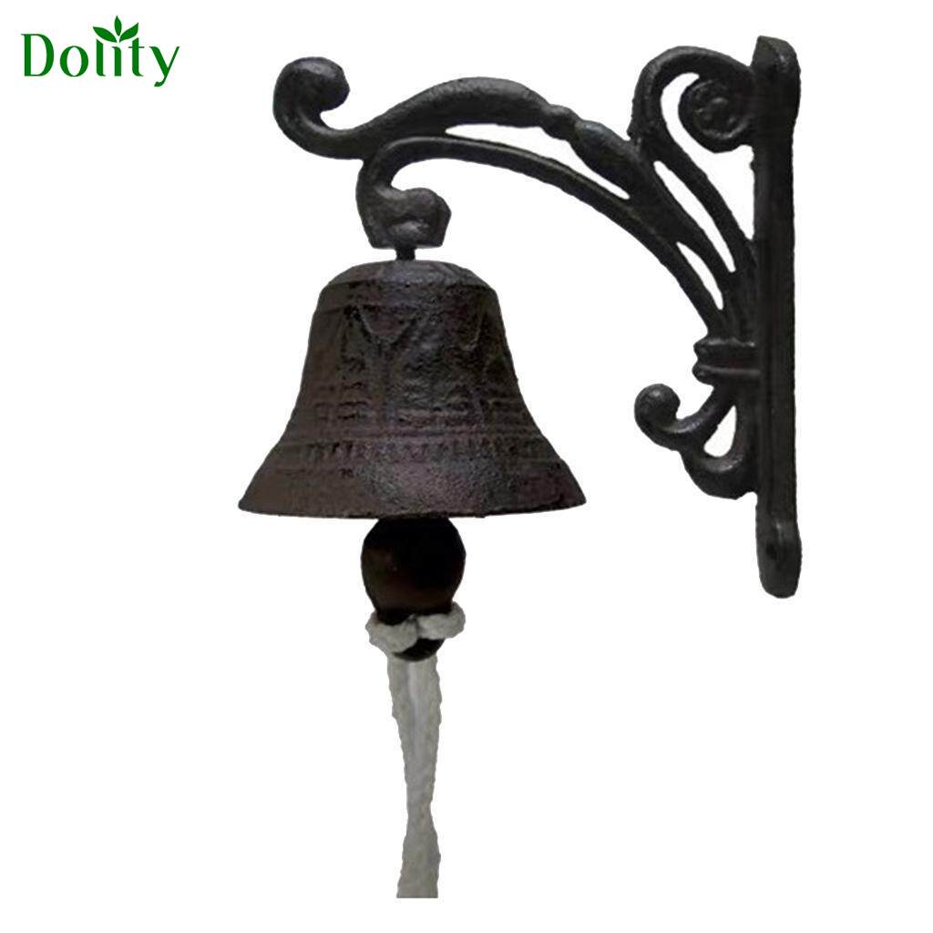 Dolity Cast Iron Door Bell Outdoor Dinner Bells Hanging Garden Bell