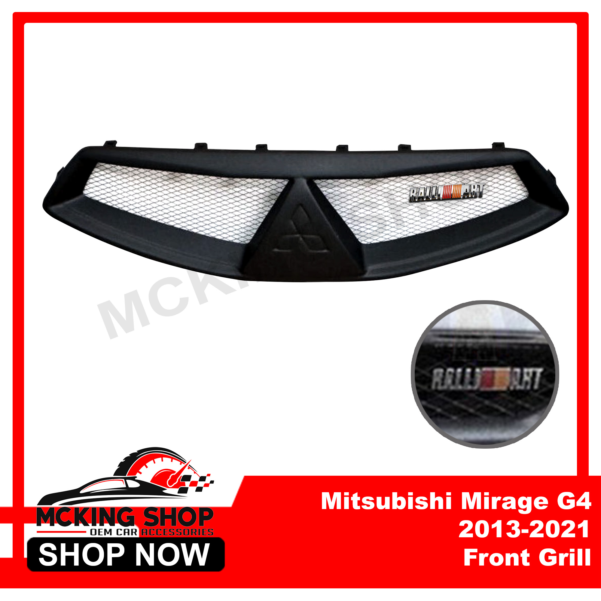 Mitsubishi Mirage G4 20132021 Front Grill Mesh styled (Black) with