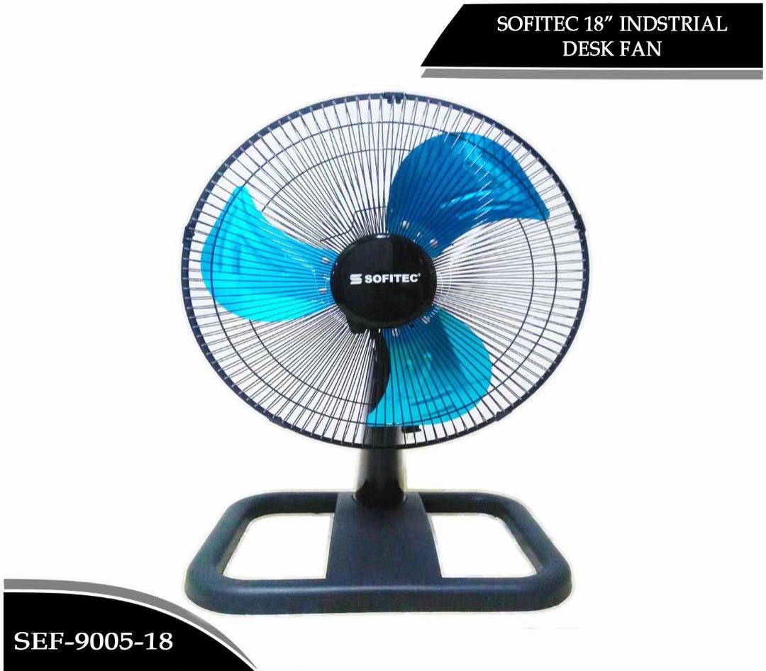 18 Inches Floor Fan Metal Blade Black with 3 metal Blades Electric Fan