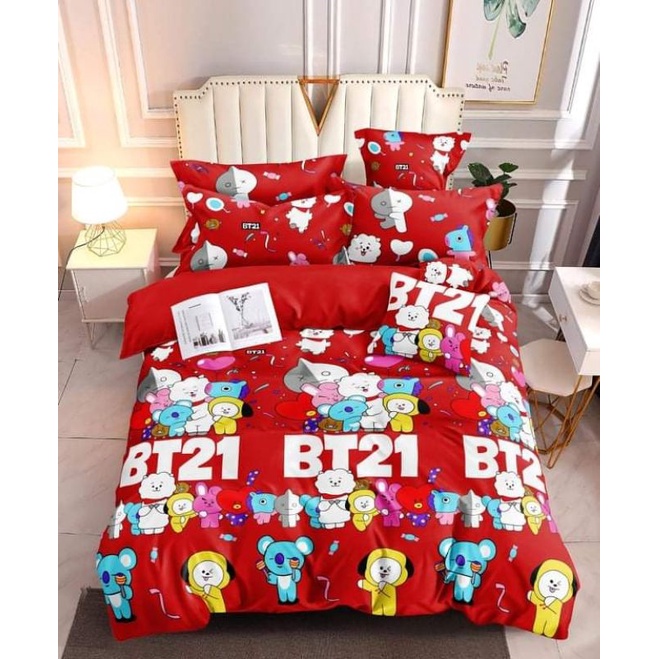 3in1 BTS / BT21 BEDSHEET DESIGN PRIME CANADIAN Lazada PH