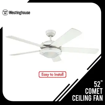 Westinghouse 78017 Comet 52 Ceiling Fan White No Remote Comes With Pull Chain Very Quiet Easy To Install Sturdy Beautiful Contemporary Look