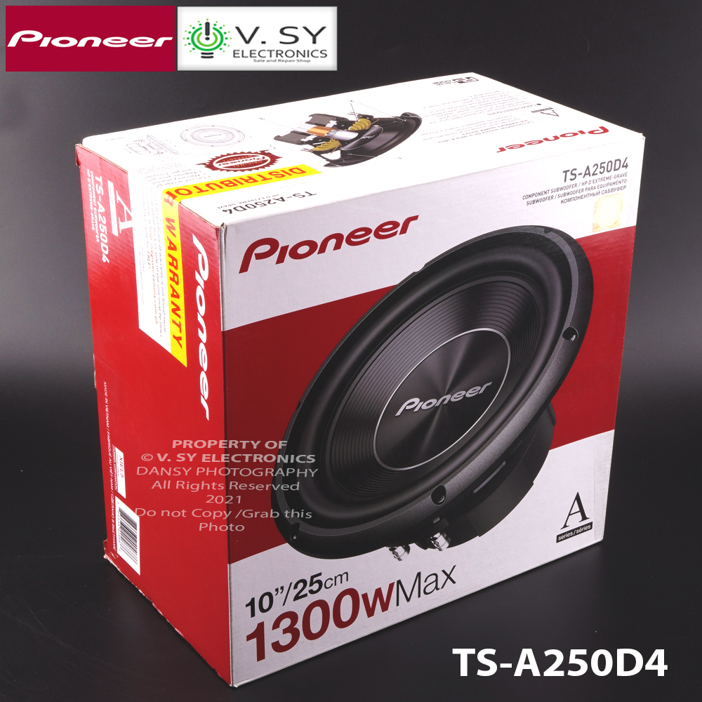 Pioneer TS-A250D4 10" DVC Dual 4 Ohm Car Sub Subwoofer 1300 Watts 