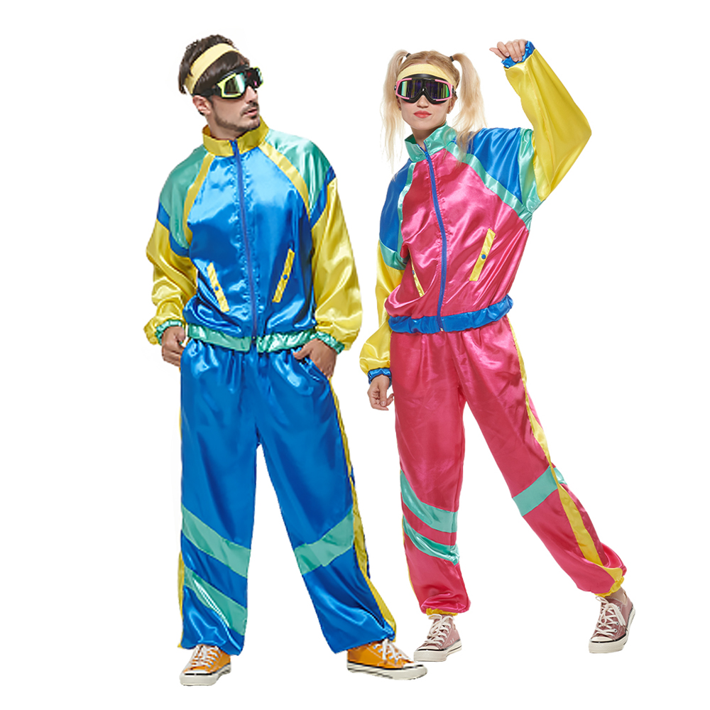 80s 90s Retro Shell Suit Adult Party Costume Women Men Hip Hop ...