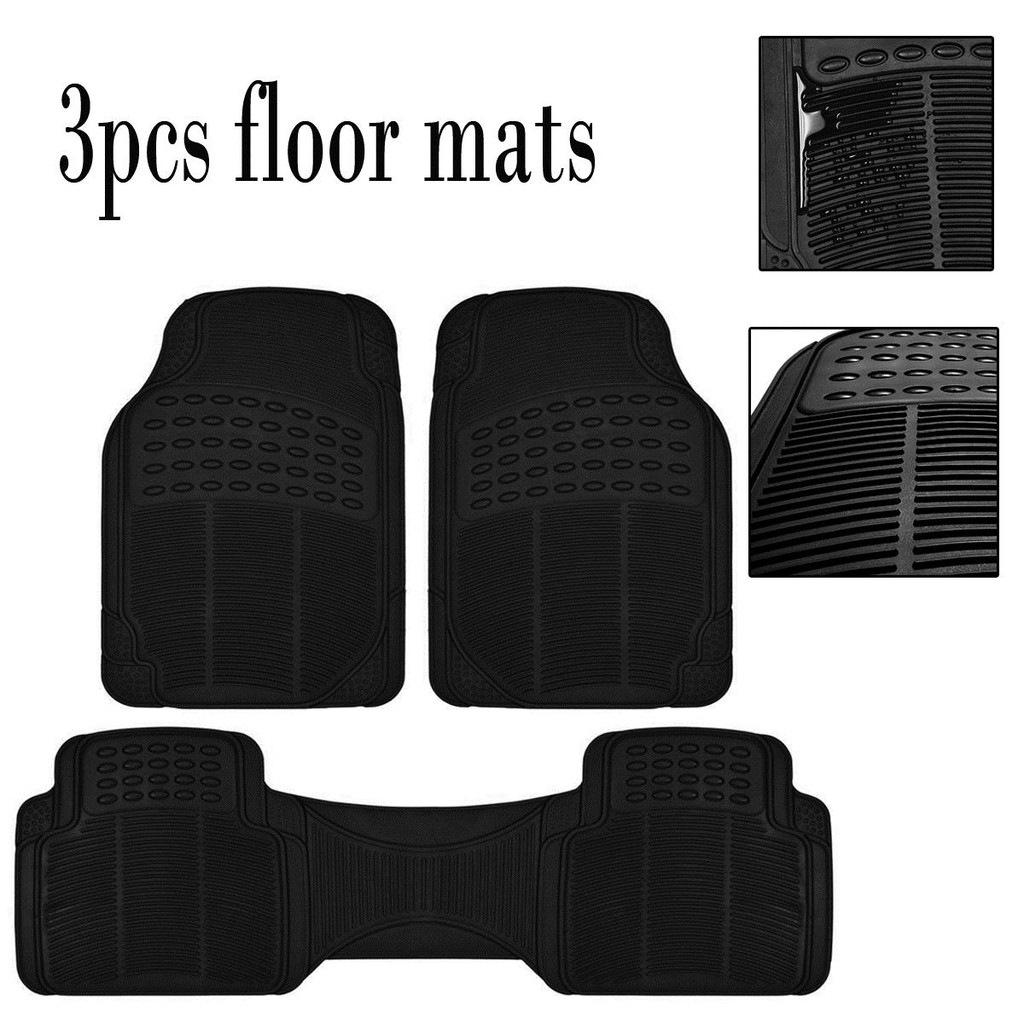 【Big promotion】Universal car mat rubber car matting 3pcs Set (Black