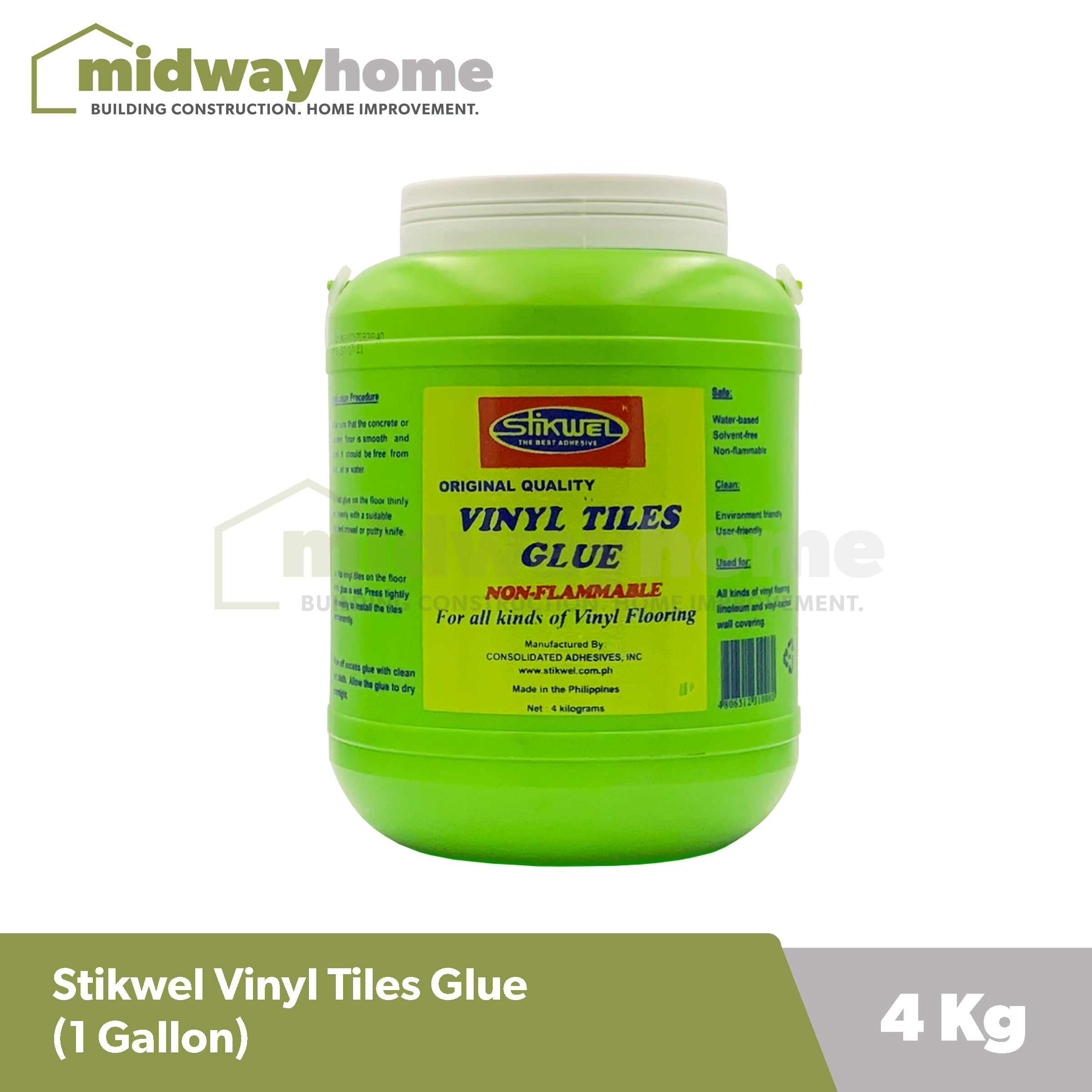 Stikwel Vinyl Tiles Glue (Green) 1 Gallon Lazada PH