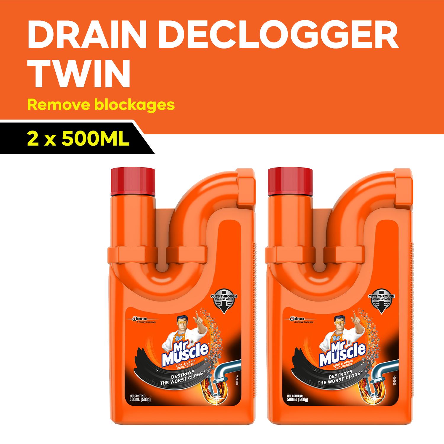 Mr. Muscle Sink & Drain Declogger Twin (500ml x 2) Lazada PH