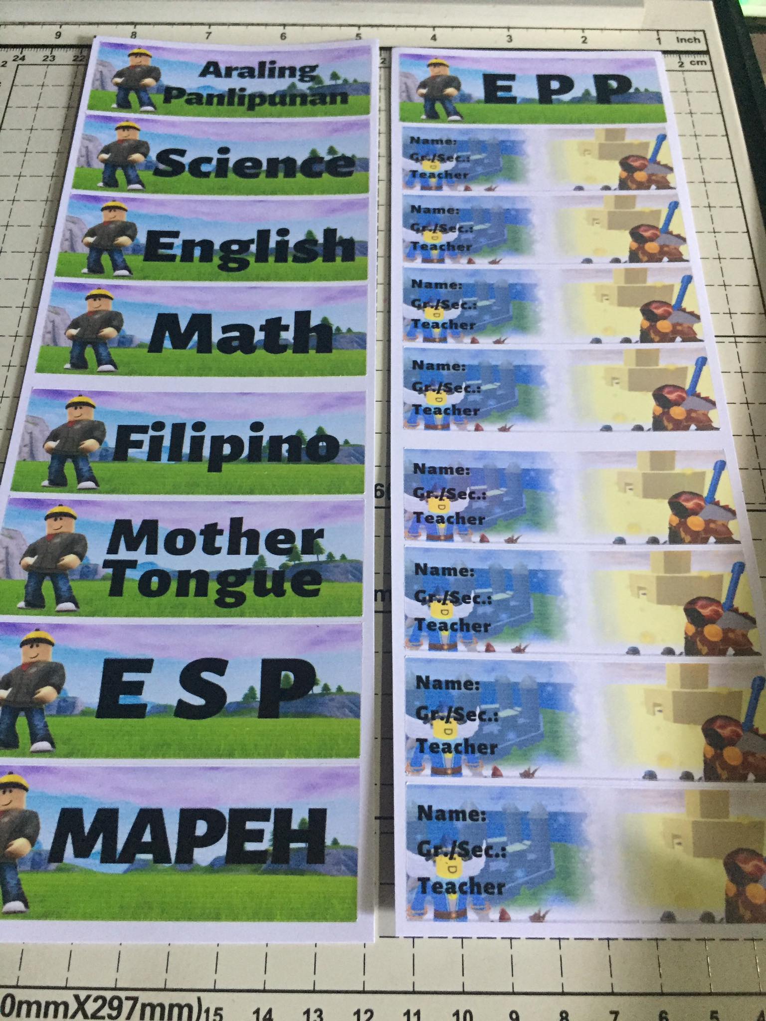 ROBLOX BOY THEMED |LOWER GRADES SUBJECT AND NAME STICKER LABELS | Lazada PH