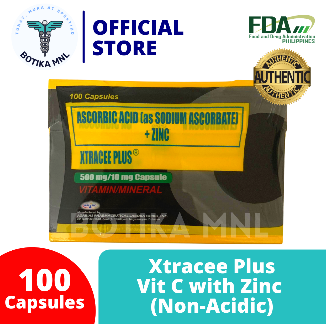 (NEW PACKAGING) XTRACEE PLUS Vitamin C with Zinc Sodium Ascorbate (Non