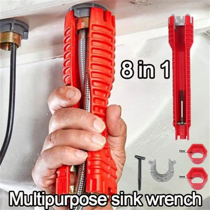 Multifunctional 8 in 1 Faucet and Sink Installer Tool Wrench Spanner ...