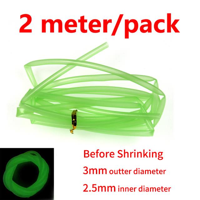 Elllv 2 Meter/bag 3mm Diameter Luminous Heating Shrink Tube Saltwater  Fishing Accessories Shrink Sleeves Fishing Rigs Protector