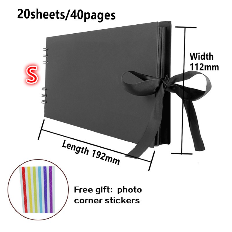 Albums 80 Black Pages Memory Books A4 Craft Paper