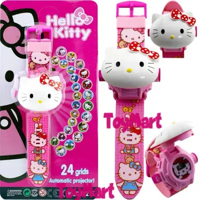 Kitty 3D Cartoon Automatic Projector Toy Watch for Boys and Girls GIFT Projection Kitty Hello KIDS