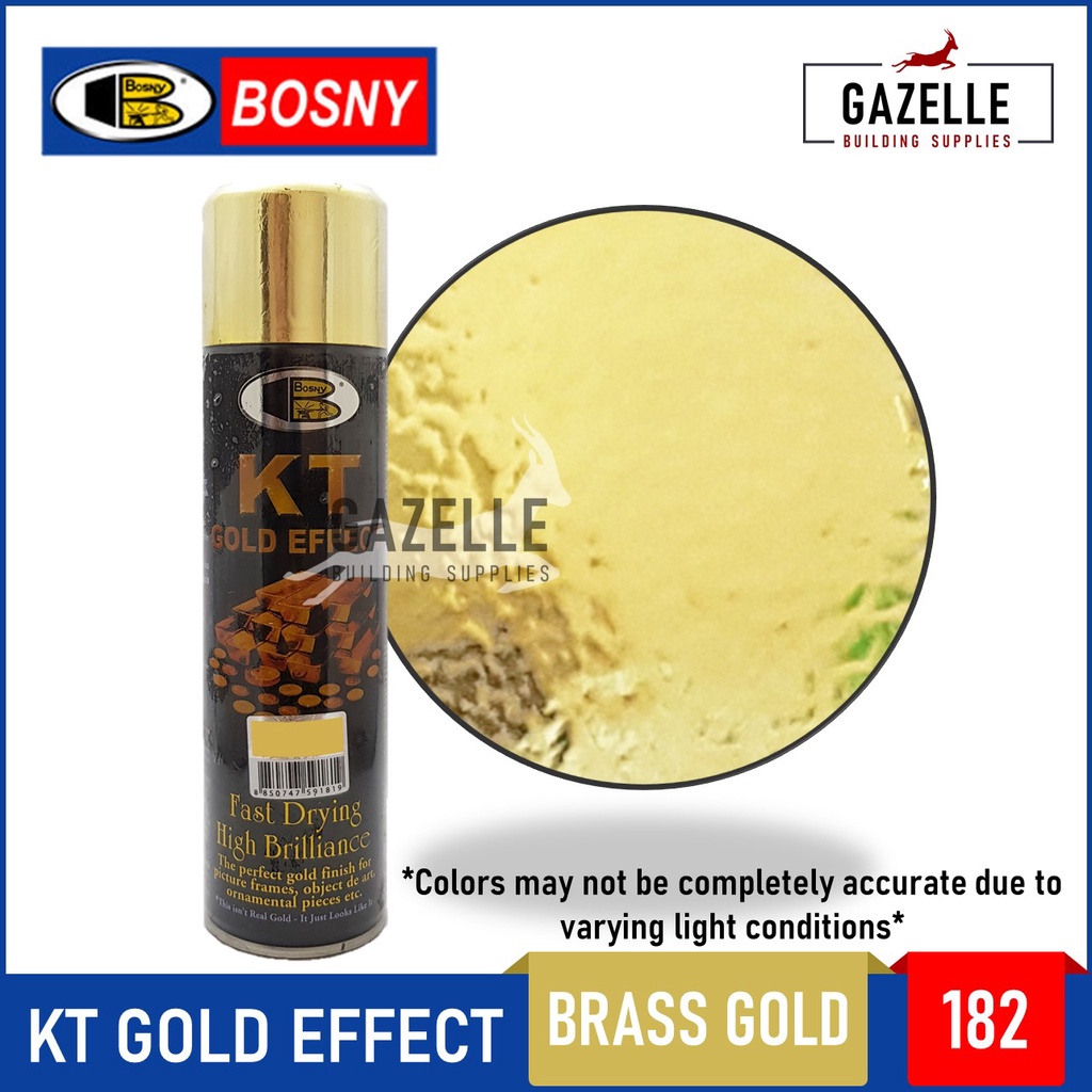 Bosny KT Gold Effect Acrylic Spray Paint 182 Brass Gold Lazada PH