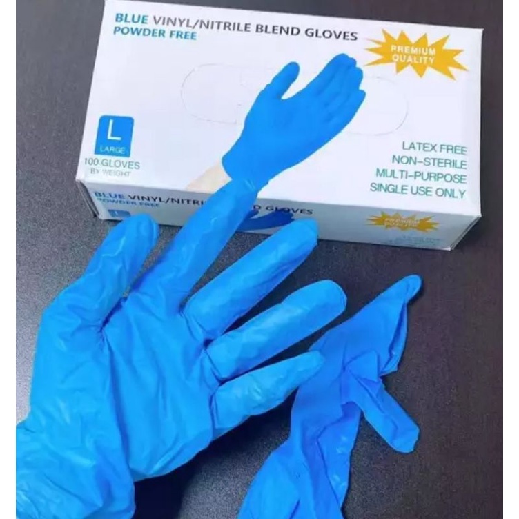 100Pcs/Box Disposable Gloves Nitrile Vinyl Latex Free Powder Free Non