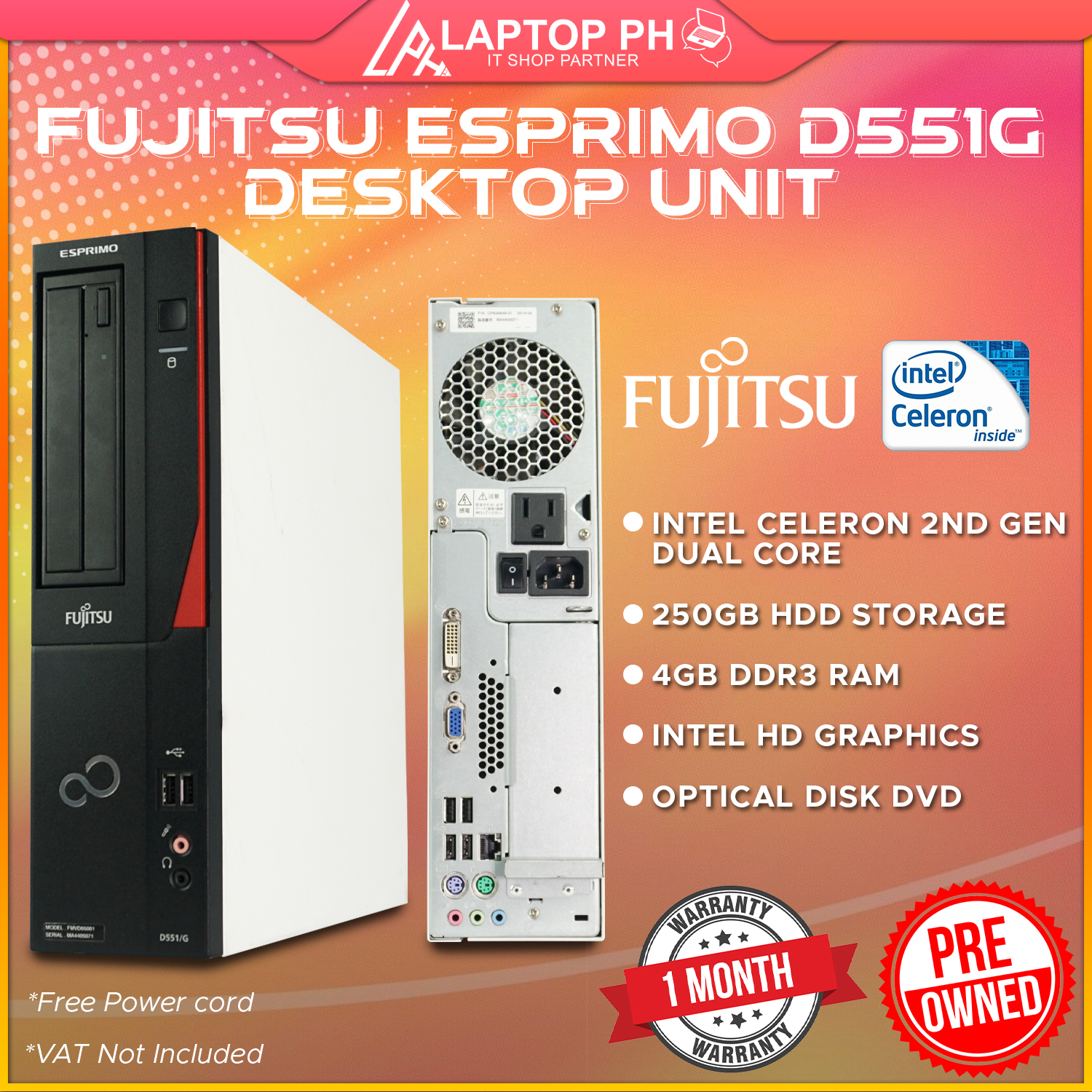 ▼送料無料▼富士通 Esprimo D551/G/Celelon G1610/2GB/HDD250GB/Win10Pro/1円スタート▼0207-5-2 ☆FUJITSU ESPRIMO D551⁄G Celeron G-1610 2.60GHz HDD⁄250GB Win10