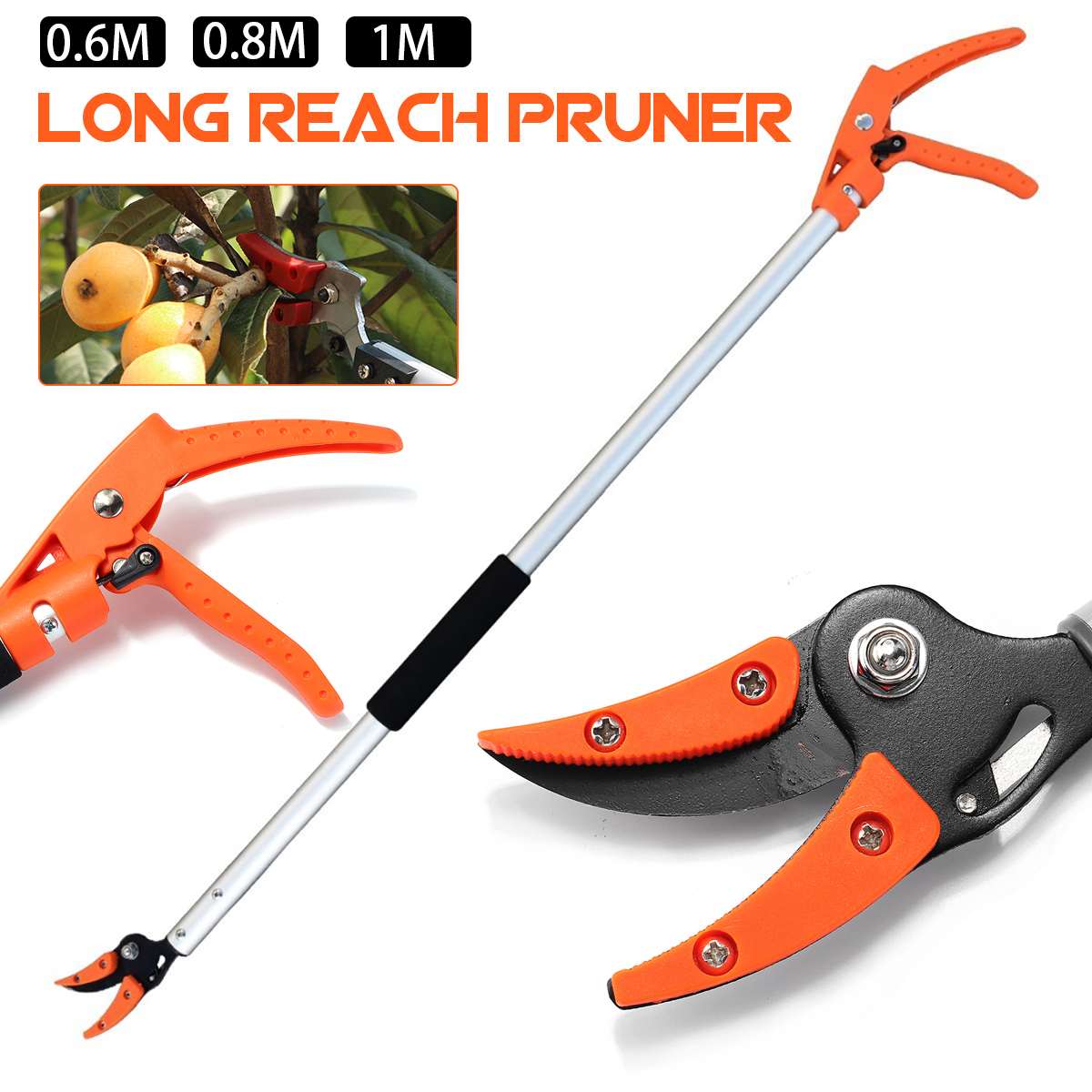2.2m Extra Long Reach Pruner Cut and Hold Bypass Pruner Max Cutting 1/2 inch 