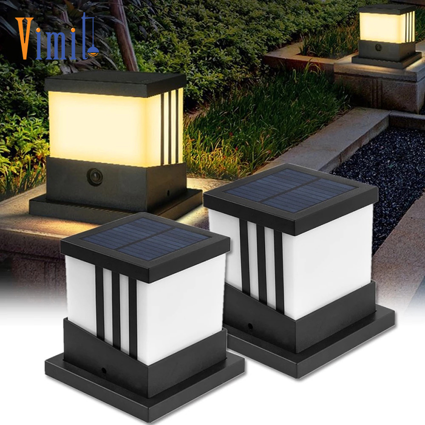Vimite Led โคมไฟหัวเสา โซล่าเซล Outdoor เปิด-ปิดอัตโนมัติ กันน้ำ โคมไฟ ...