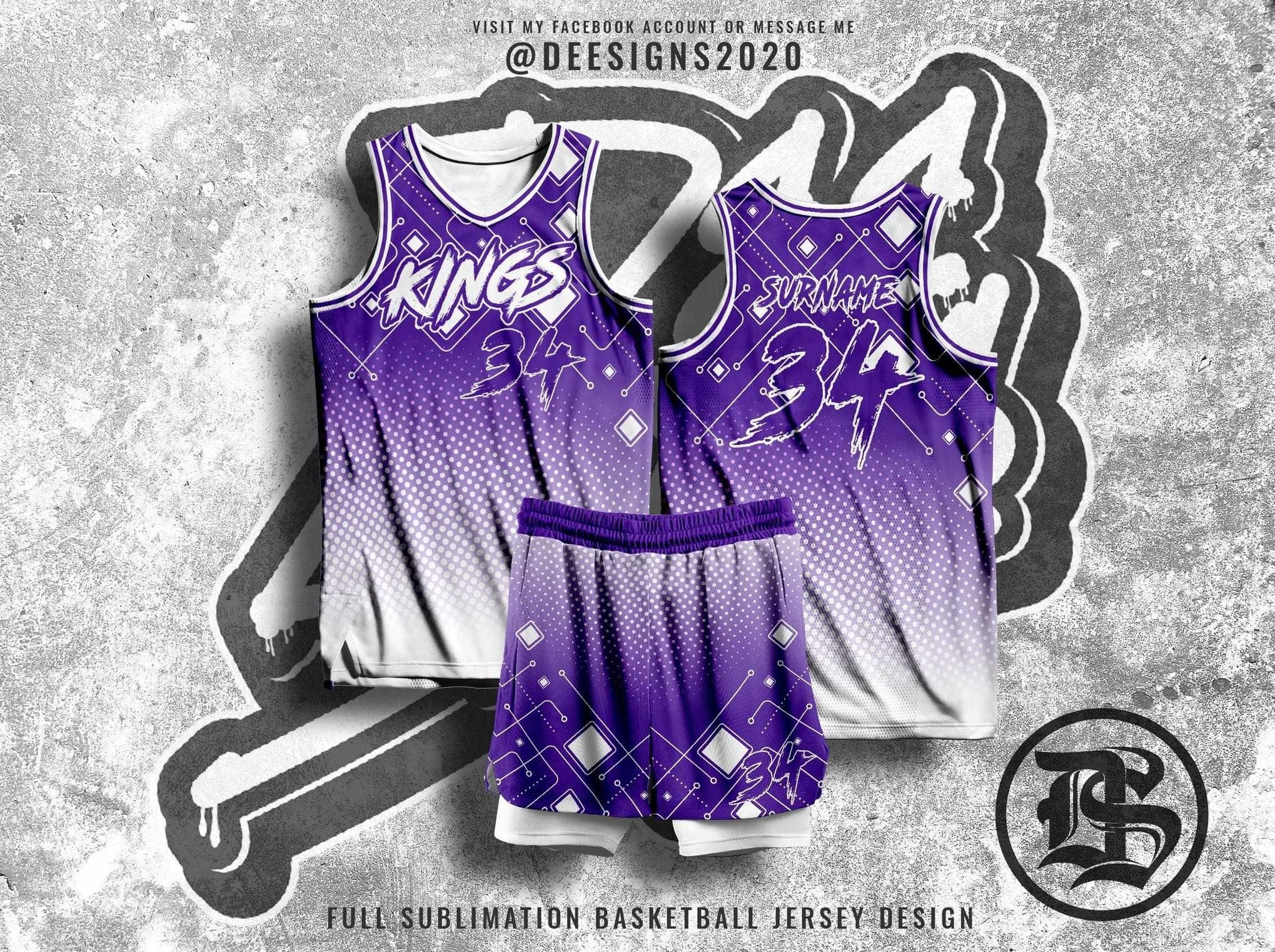 Sublimated Basketball Jersey Kings style