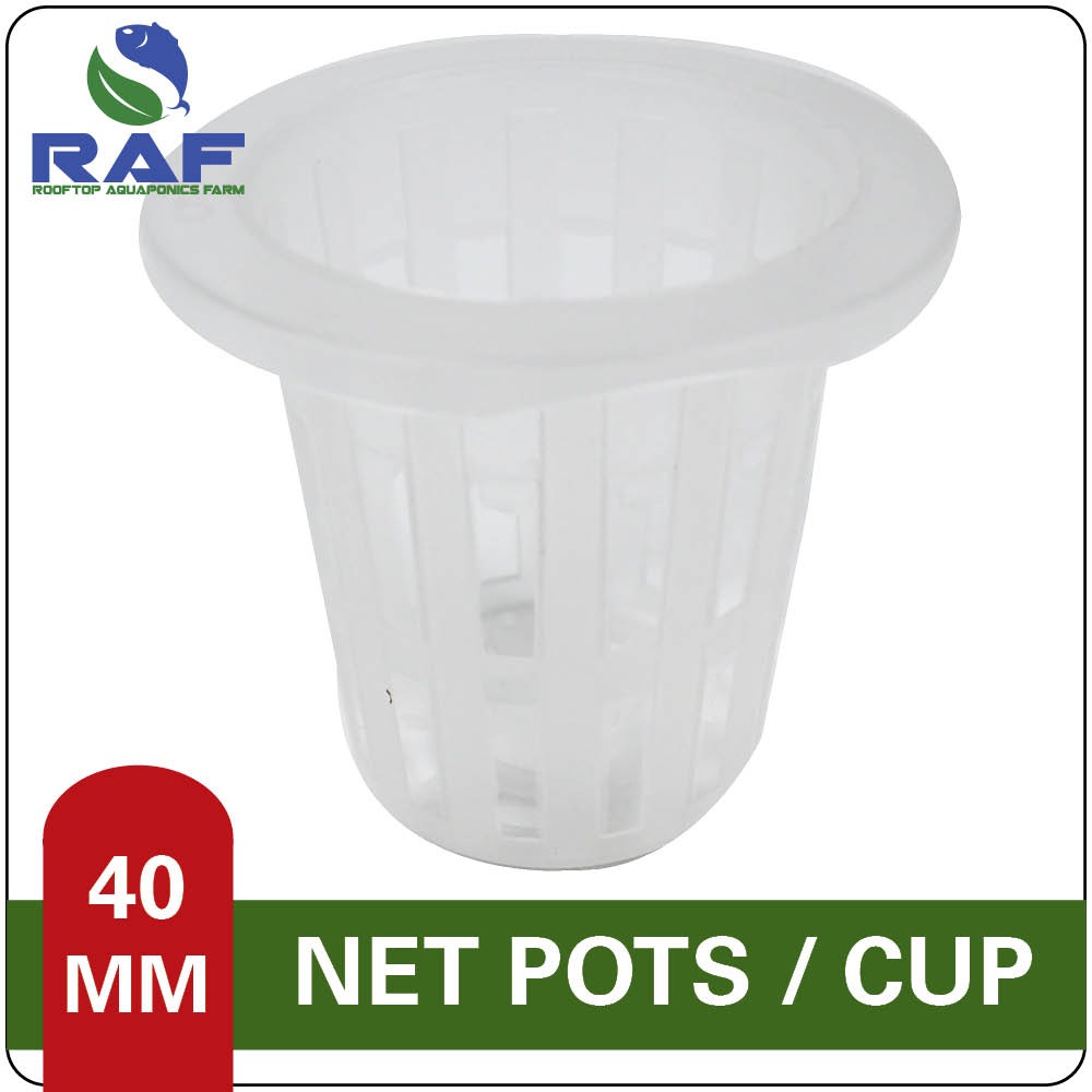 RAF 40MM Net Pots / Net Cups for Hydroponics, Aquaponics [Clear