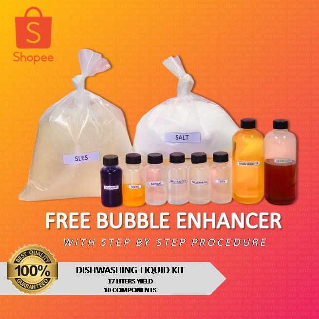 DIY DISHWASHING LIQUID KIT FREE BUBBLE ENHANCER 17 LITERS YIELD Lazada PH