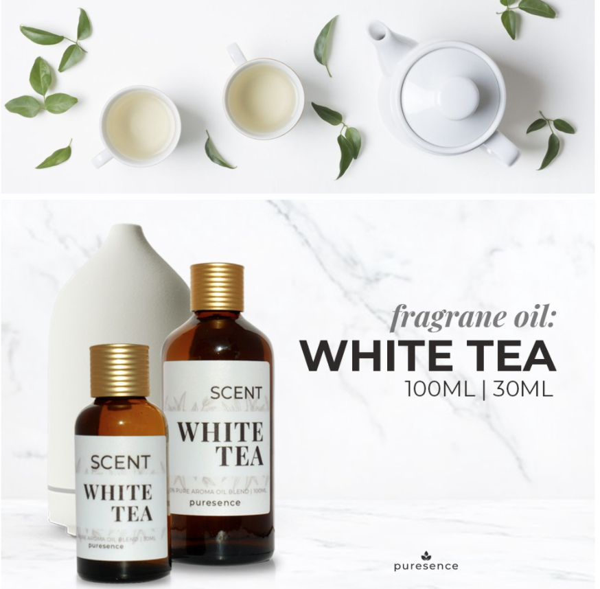 White Tea Fragrance Oil By Puresence (For Diffusers, Candles, Soaps