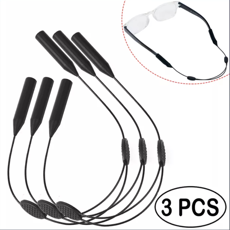 【3 Pcs】Adjustable Glasses Strap Universal Sports Eyewear Retainer