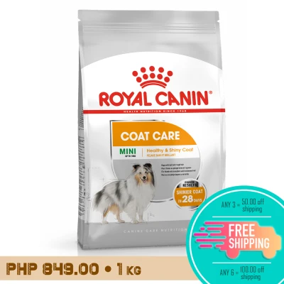 Royal Canin Coat Care Dry Food for Adult Mini Dogs | 1kg bag | Pellets | Kibbles | Small Breed Canine