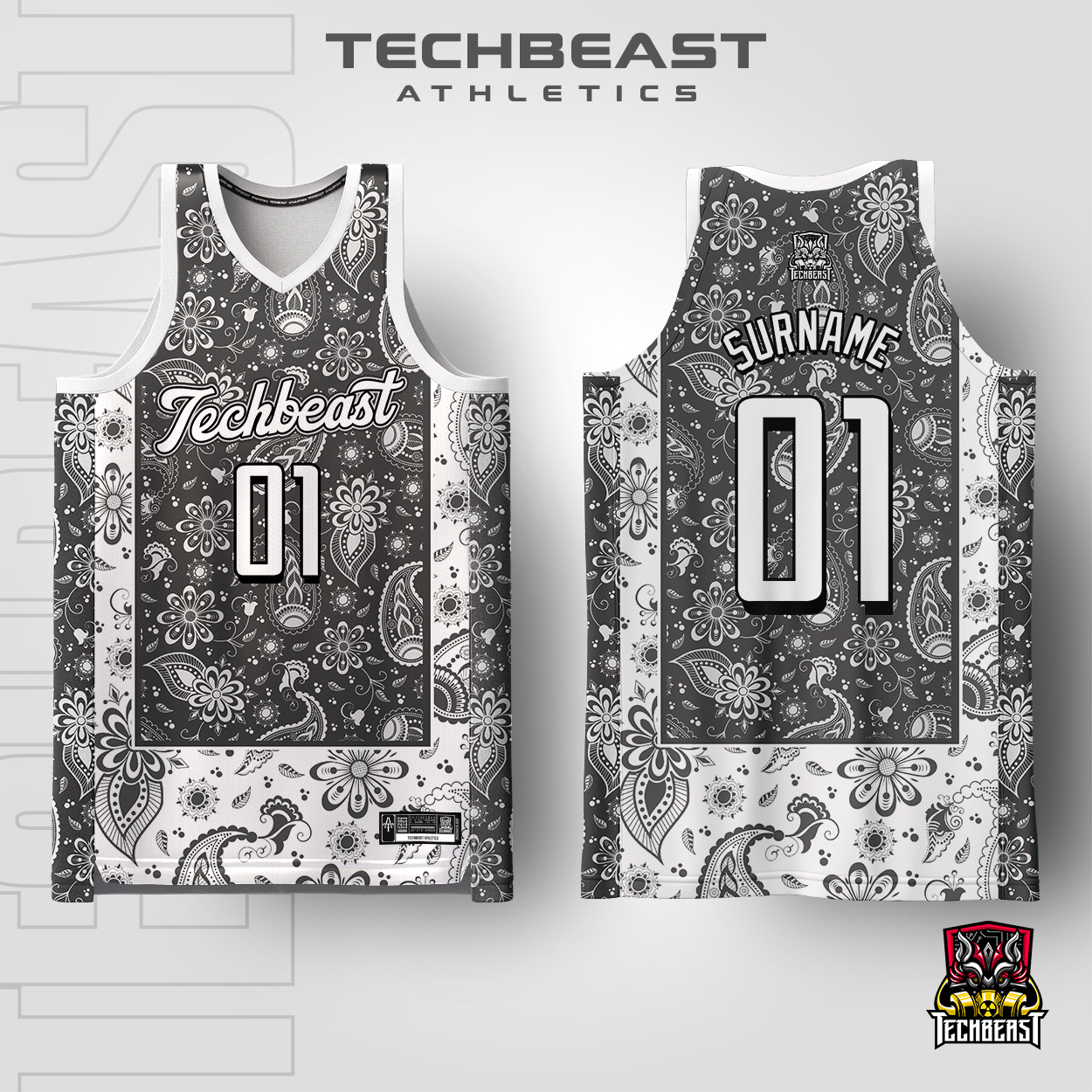 Street Bandana Full Sublimation Basketball Jersey Techbeast ( CUSTOM ...