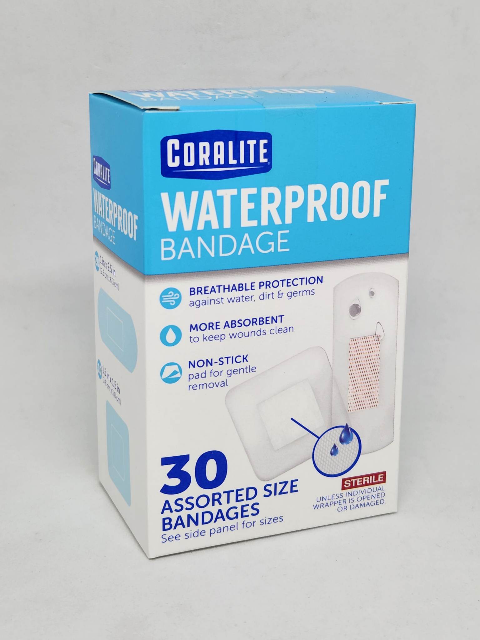 Waterproof, Clear Bandages, Assorted Sizes, 50/Box